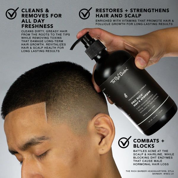 Pro Rich Men's Shampoo, 14 oz. (DHT-Blocking Formula)