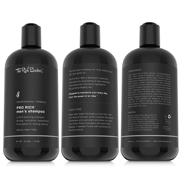 Pro Rich Men's Shampoo, 14 oz. (DHT-Blocking Formula)